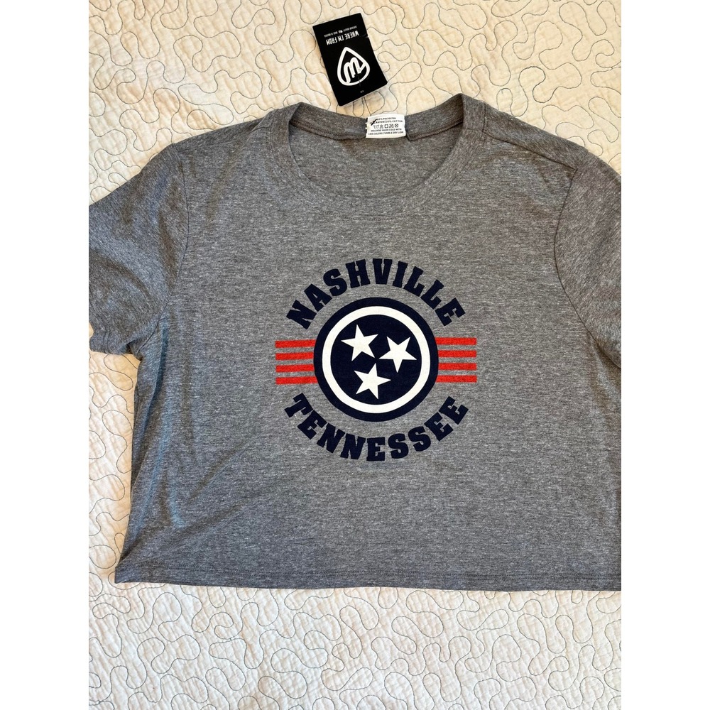 Where Im From Nashville Tennessee Graphic‎ Crop T Shirt Womens Size Medium #59